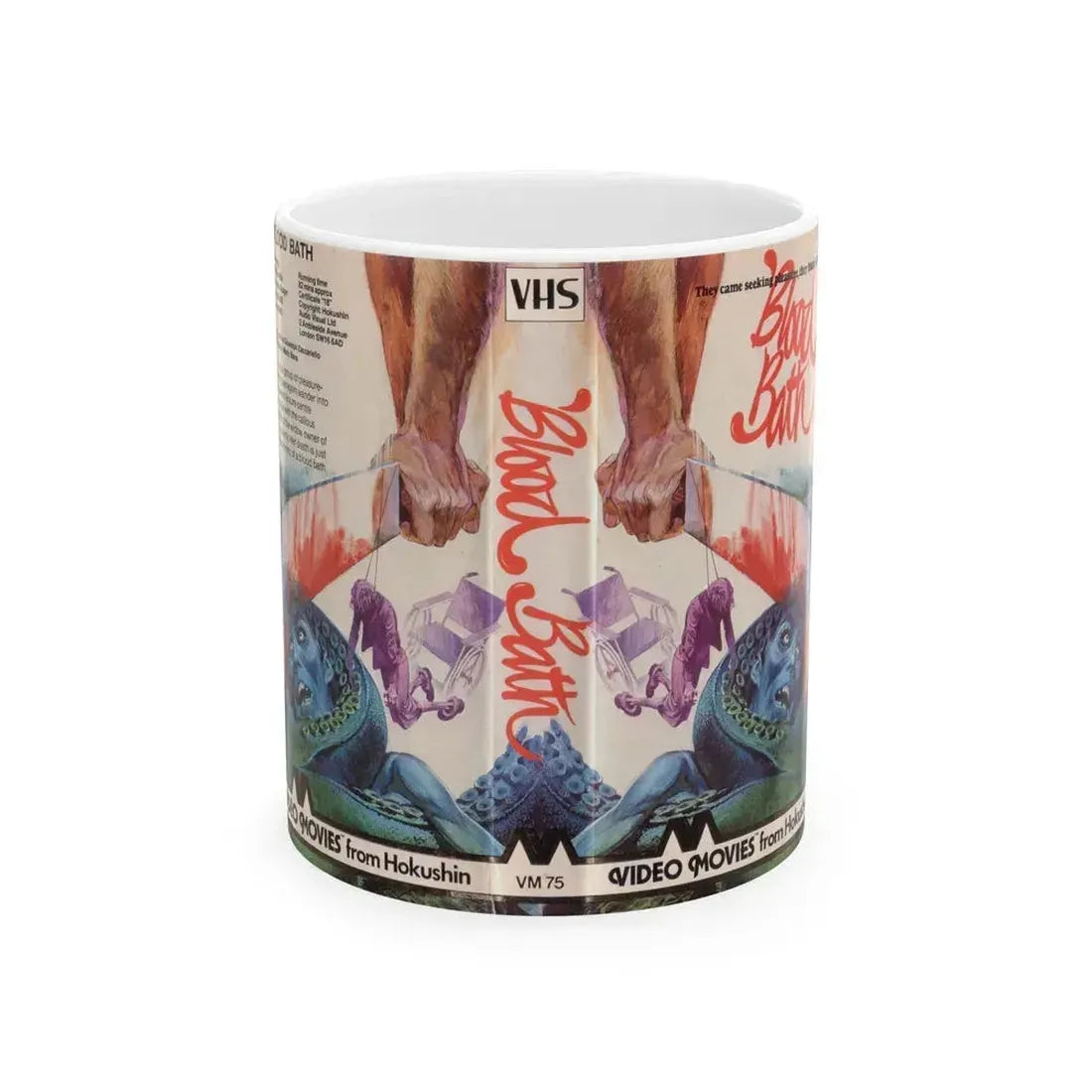 BLOOD BATH (VHS COVER) - White Coffee Mug 11oz - Go Mug Yourself