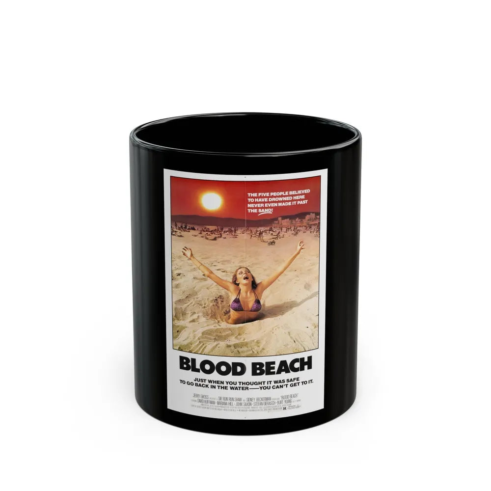 BLOOD BEACH 1981 Movie Poster - Black Coffee Mug-11oz-Go Mug Yourself