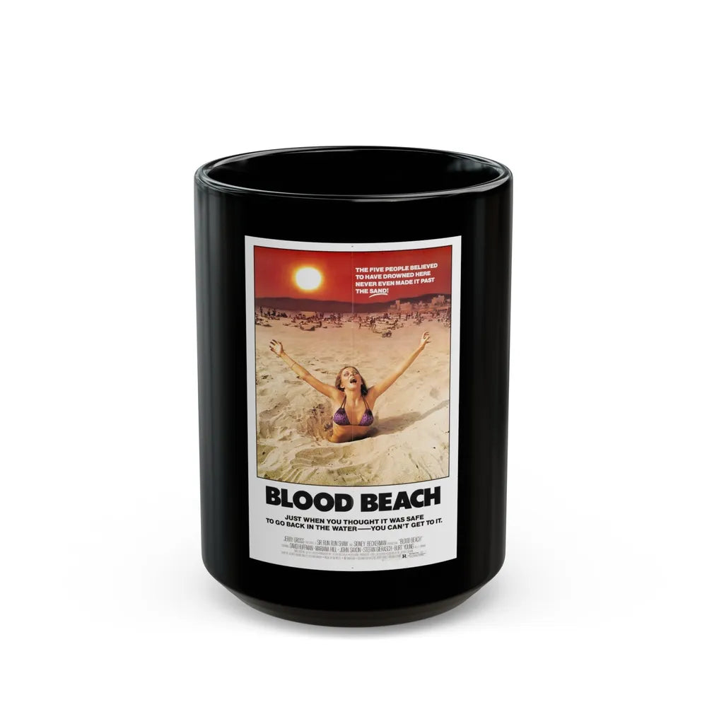 BLOOD BEACH 1981 Movie Poster - Black Coffee Mug-15oz-Go Mug Yourself