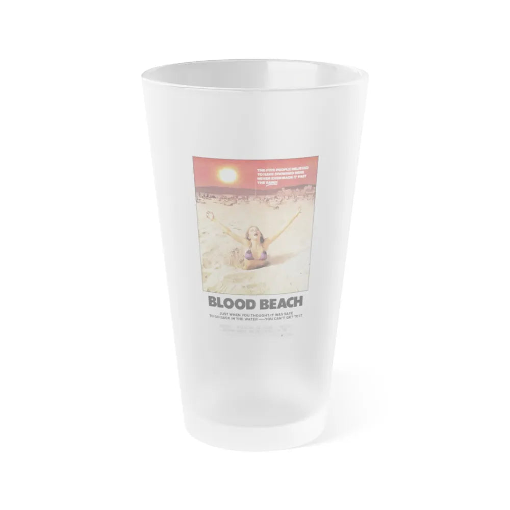 BLOOD BEACH 1981 Movie Poster - Frosted Pint Glass 16oz-16oz-Frosted-Go Mug Yourself