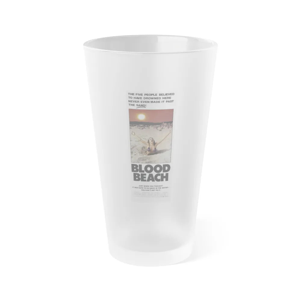 BLOOD BEACH (2) 1981 Movie Poster - Frosted Pint Glass 16oz-16oz-Frosted-Go Mug Yourself