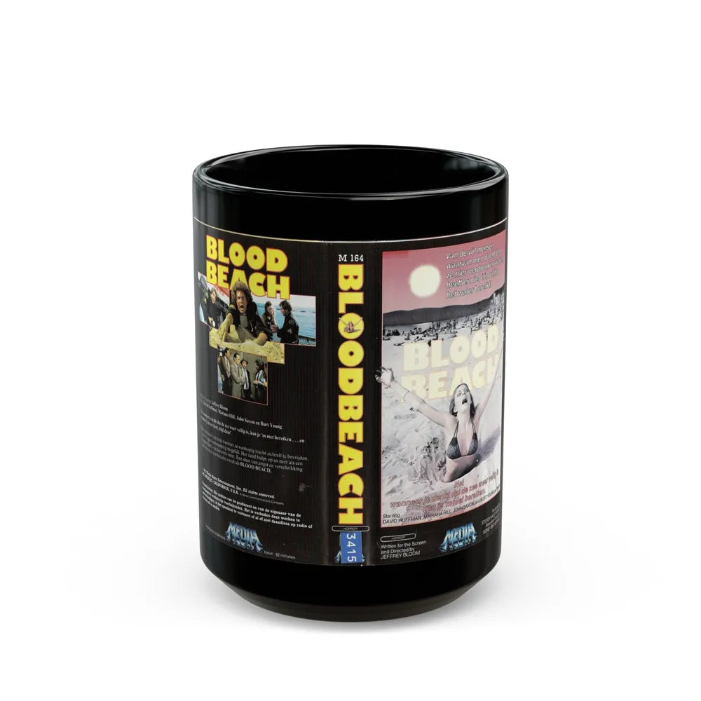 BLOOD BEACH MEDIA (VHS COVER) - Black Coffee Mug-15oz-Go Mug Yourself