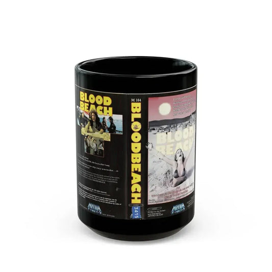 BLOOD BEACH MEDIA (VHS COVER) - Black Coffee Mug 15oz - Go Mug Yourself