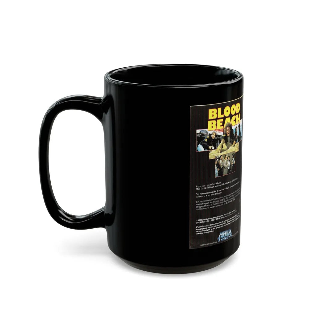 BLOOD BEACH MEDIA (VHS COVER) - Black Coffee Mug-Go Mug Yourself