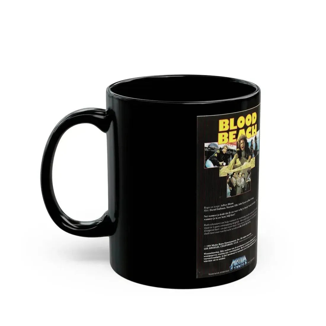 BLOOD BEACH MEDIA (VHS COVER) - Black Coffee Mug - Go Mug Yourself