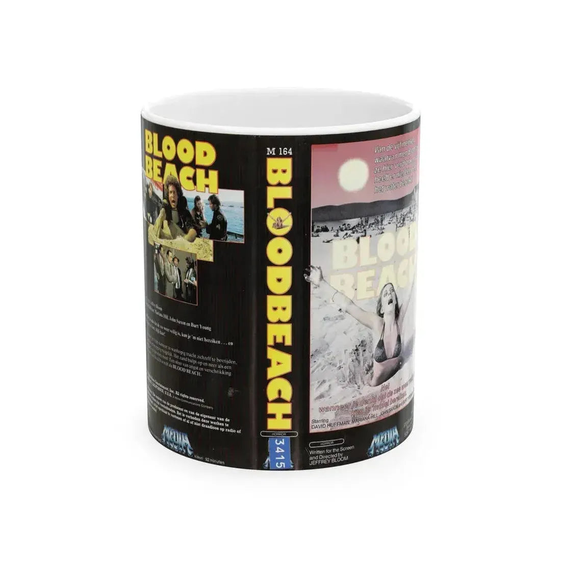 BLOOD BEACH MEDIA (VHS COVER) - White Coffee Mug 11oz - Go Mug Yourself