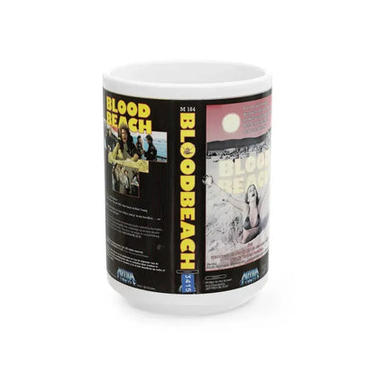 BLOOD BEACH MEDIA (VHS COVER) - White Coffee Mug 15oz - Go Mug Yourself