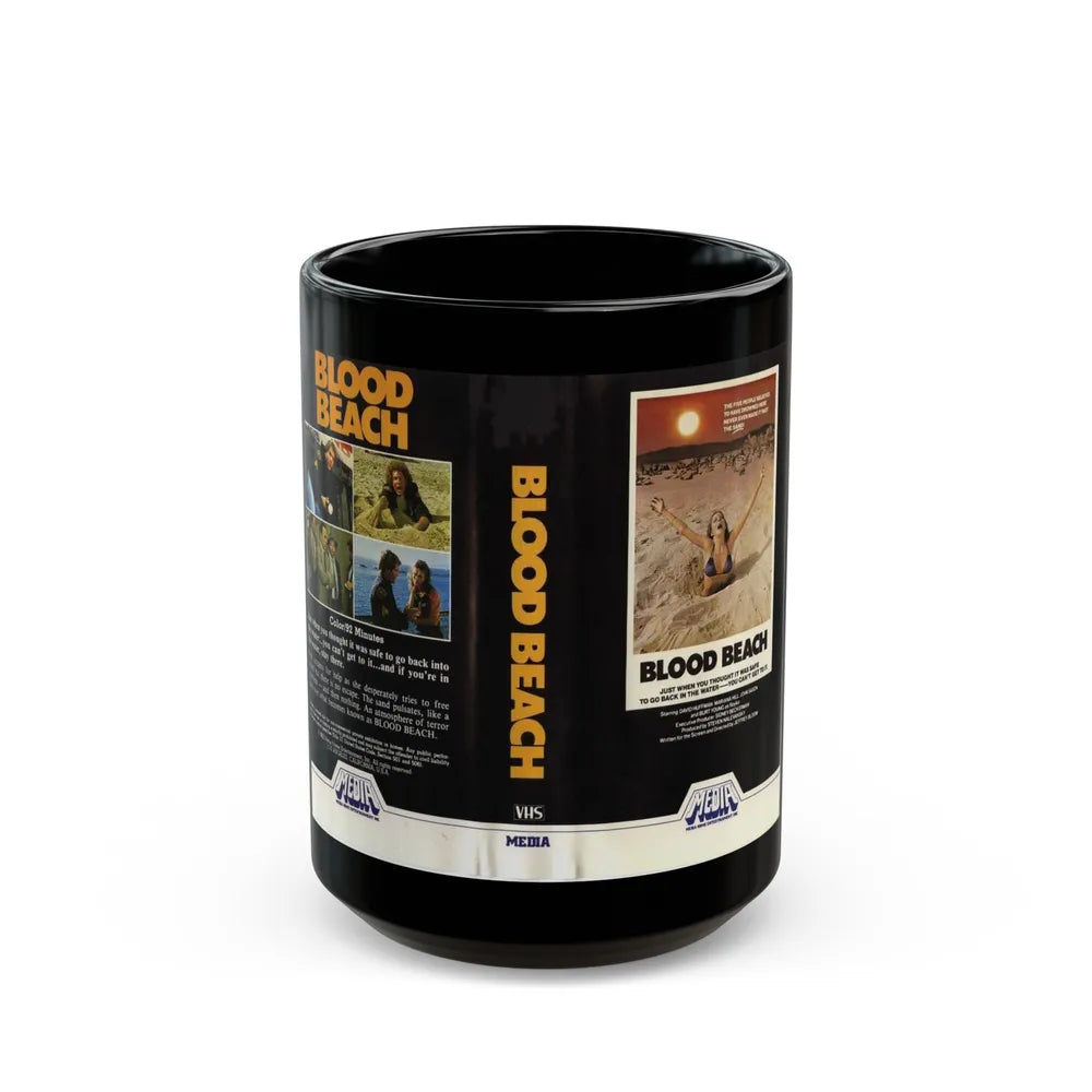 BLOOD BEACH (VHS COVER) - Black Coffee Mug-15oz-Go Mug Yourself