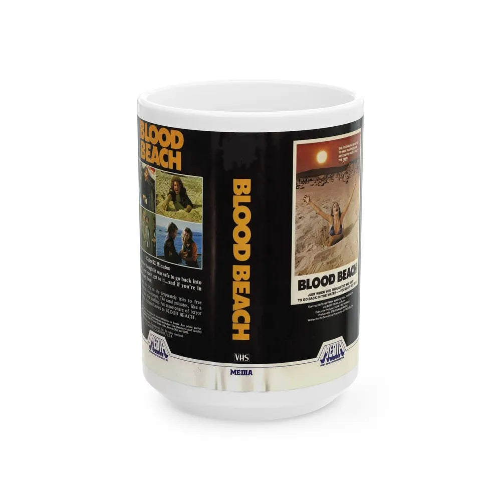 BLOOD BEACH (VHS COVER) - White Coffee Mug-15oz-Go Mug Yourself