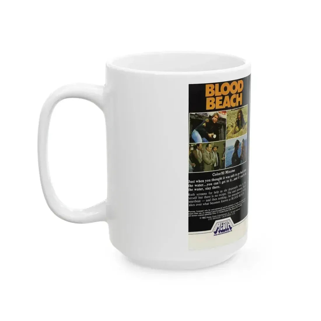 BLOOD BEACH (VHS COVER) - White Coffee Mug - Go Mug Yourself
