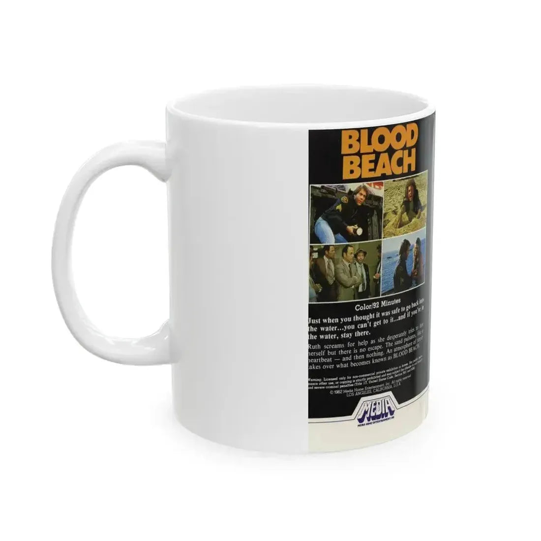 BLOOD BEACH (VHS COVER) - White Coffee Mug - Go Mug Yourself