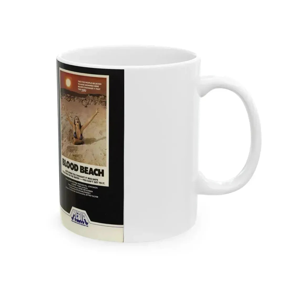 BLOOD BEACH (VHS COVER) - White Coffee Mug - Go Mug Yourself
