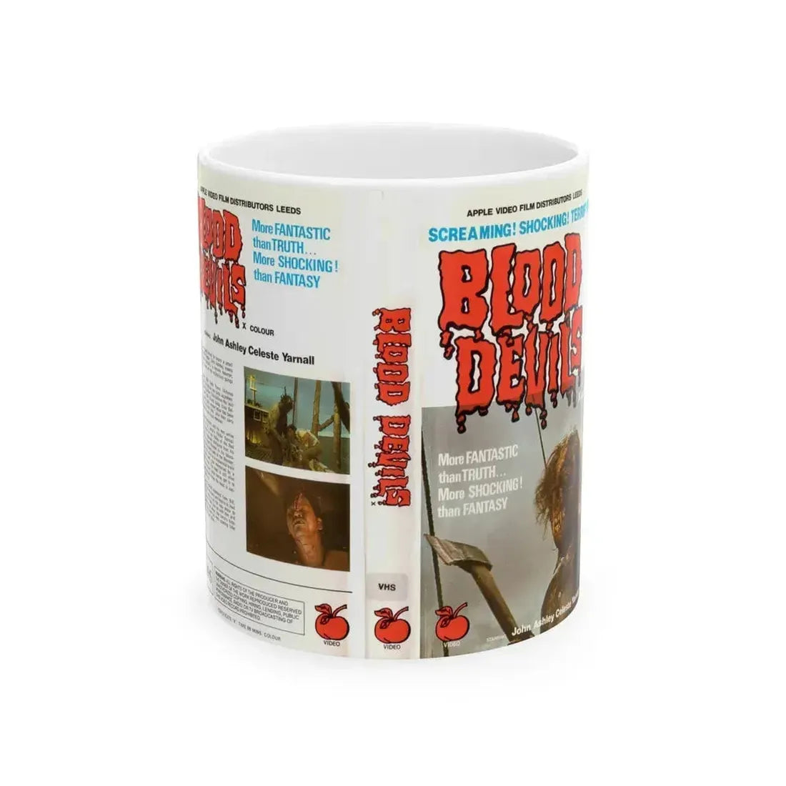 BLOOD DEVILS (VHS COVER) - White Coffee Mug 11oz - Go Mug Yourself