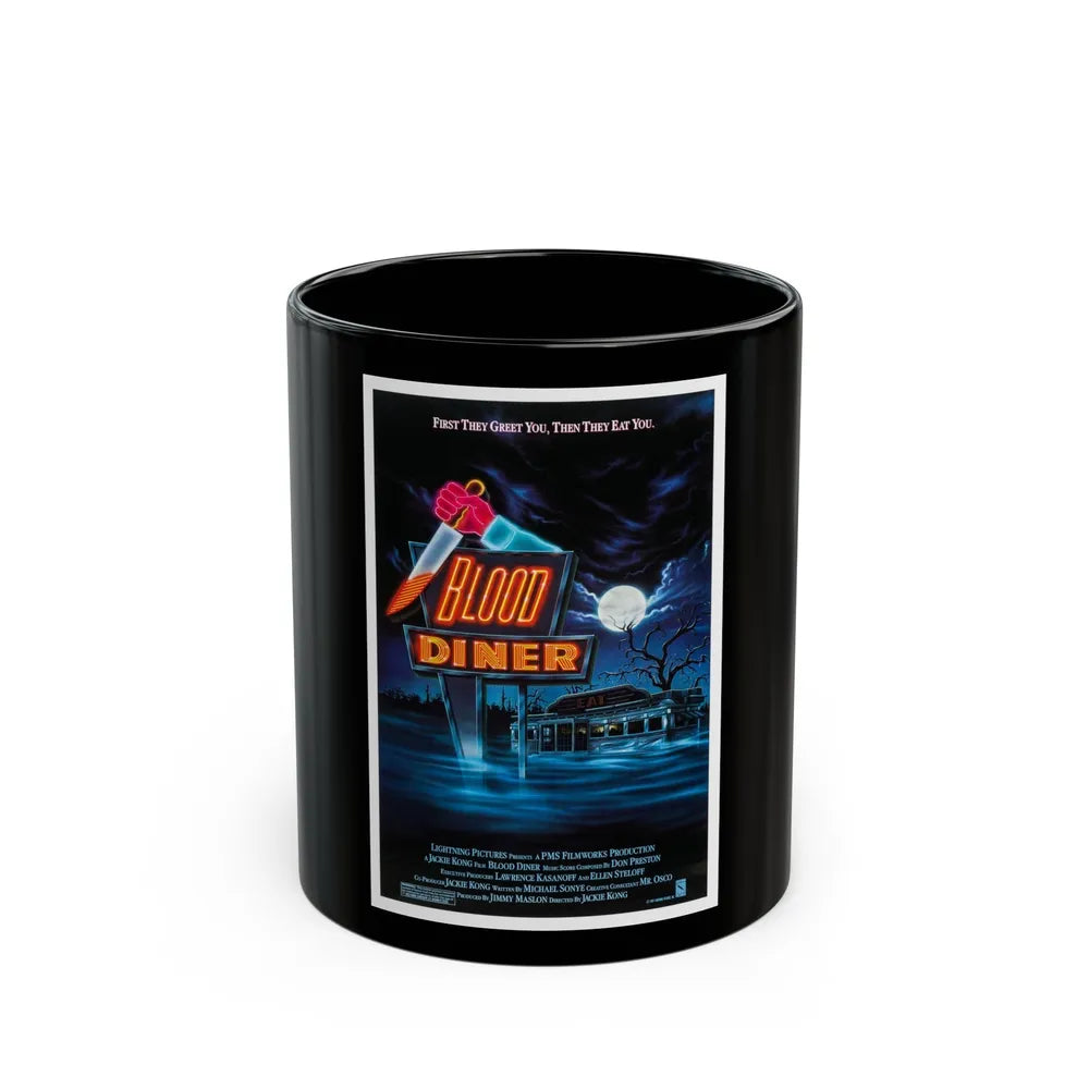 BLOOD DINER 1987 Movie Poster - Black Coffee Mug-11oz-Go Mug Yourself