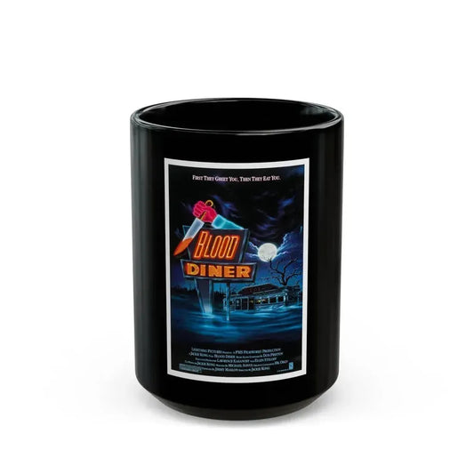 BLOOD DINER 1987 Movie Poster - Black Coffee Mug 15oz - Go Mug Yourself