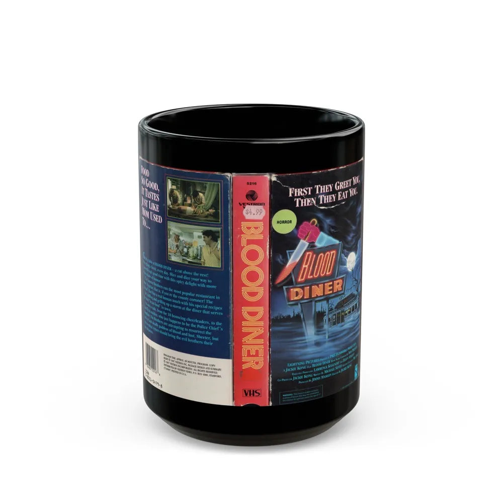 BLOOD DINER (VHS COVER) - Black Coffee Mug-15oz-Go Mug Yourself