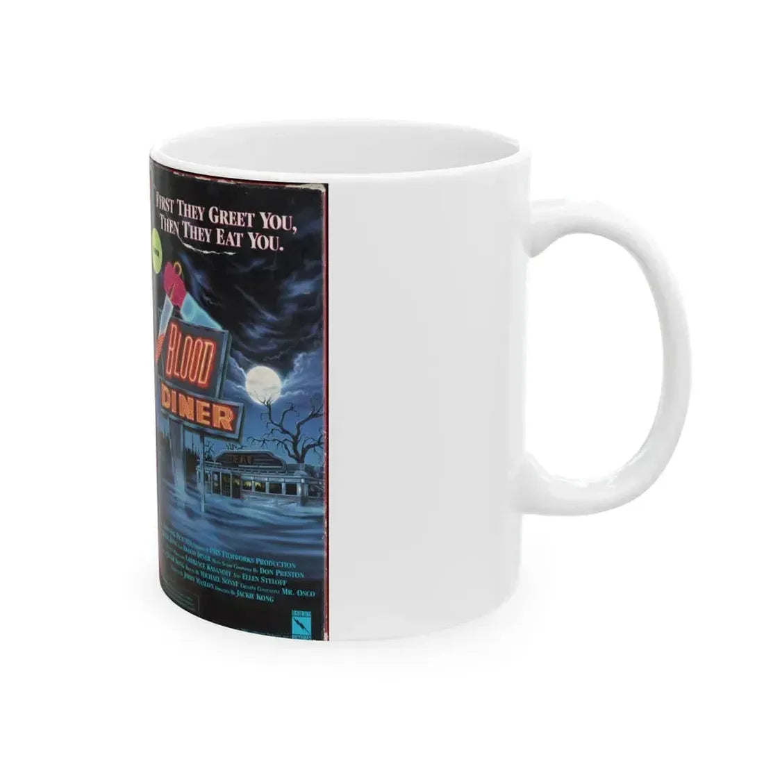 BLOOD DINER (VHS COVER) - White Coffee Mug - Go Mug Yourself