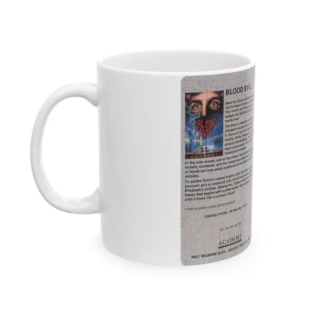 BLOOD EVIL (VHS COVER) - White Coffee Mug - Go Mug Yourself