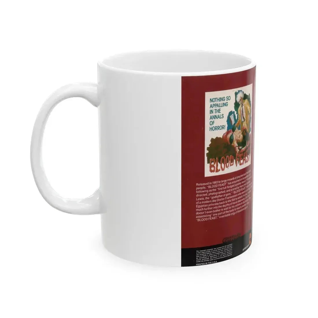 BLOOD FEAST (VHS COVER) - White Coffee Mug - Go Mug Yourself