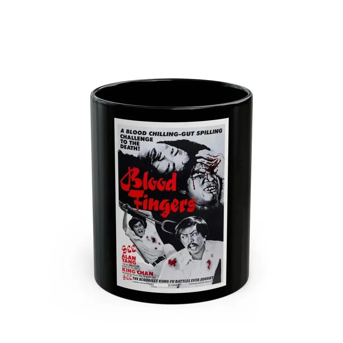 BLOOD FINGERS 1972 Movie Poster - Black Coffee Mug 11oz - Go Mug Yourself