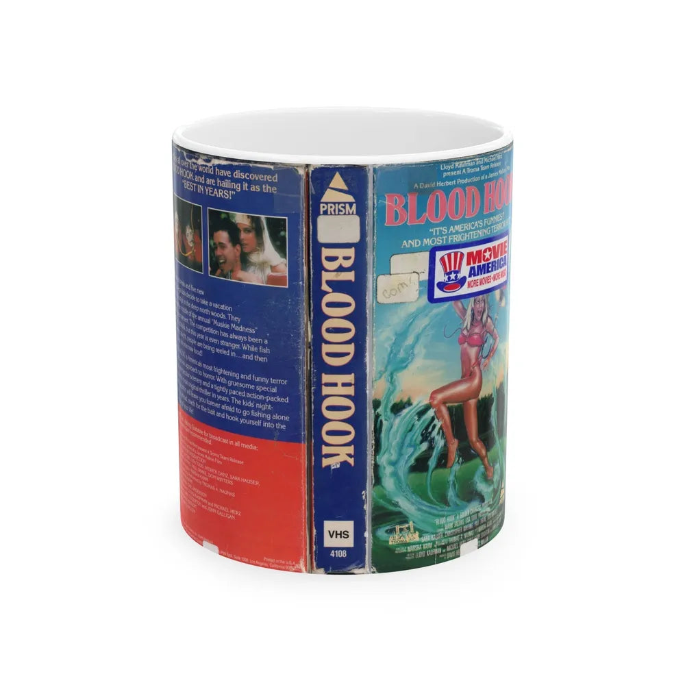 BLOOD HOOK (VHS COVER) - White Coffee Mug-11oz-Go Mug Yourself