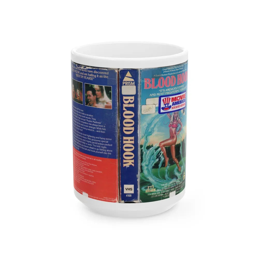 BLOOD HOOK (VHS COVER) - White Coffee Mug-15oz-Go Mug Yourself