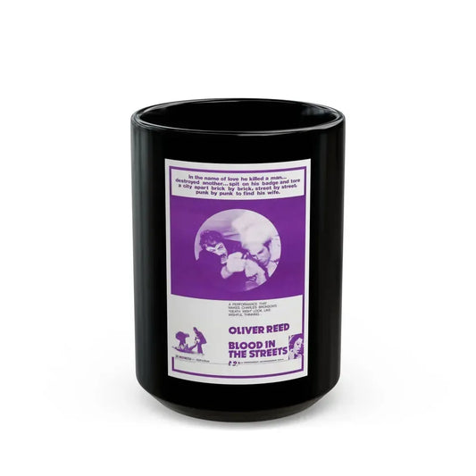 BLOOD IN THE STREETS 1973 Movie Poster - Black Coffee Mug 15oz - Go Mug Yourself