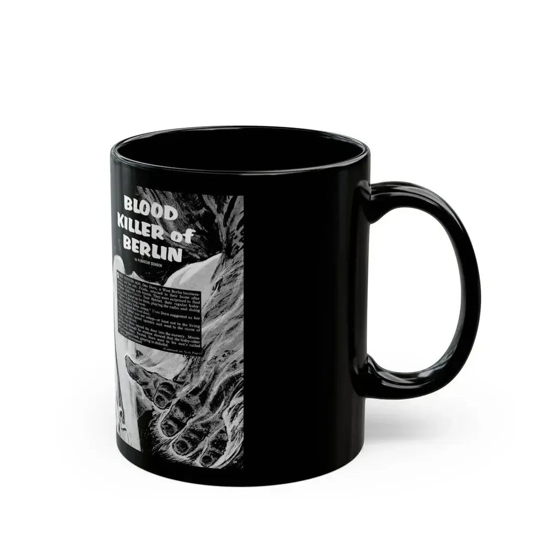 Blood Killer of Berlin, Man's Life, August 1970_1 - Black Coffee Mug - Go Mug Yourself