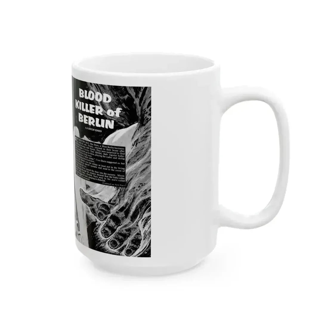 Blood Killer of Berlin, Man's Life, August 1970_1 - White Coffee Mug - Go Mug Yourself