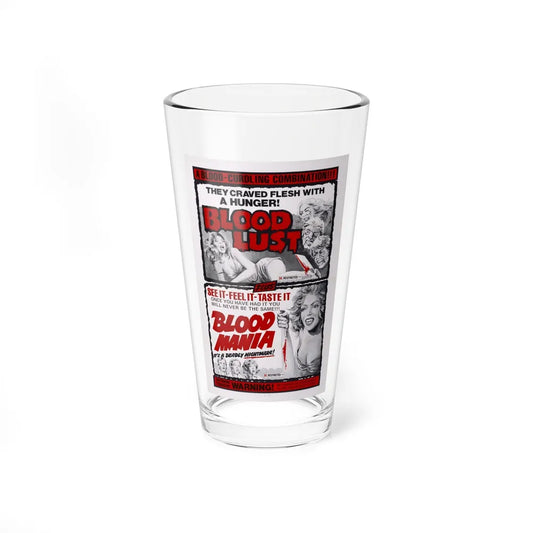 BLOOD LUST & BLOOD MANIA 1970 Movie Poster - Pint Glass 16oz-16oz-Go Mug Yourself