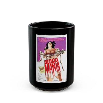 BLOOD MANIA 1970 Movie Poster - Black Coffee Mug-15oz-Go Mug Yourself