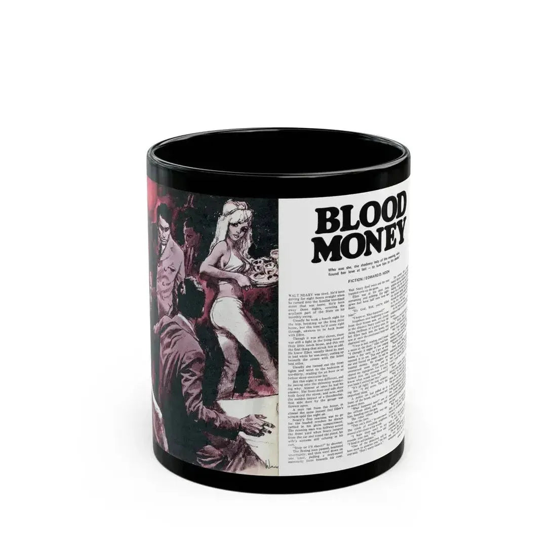 Blood Money, Adam magazine, July 1973 - Black Coffee Mug 11oz - Go Mug Yourself