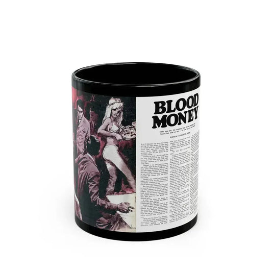 Blood Money, Adam magazine, July 1973 - Black Coffee Mug 11oz - Go Mug Yourself