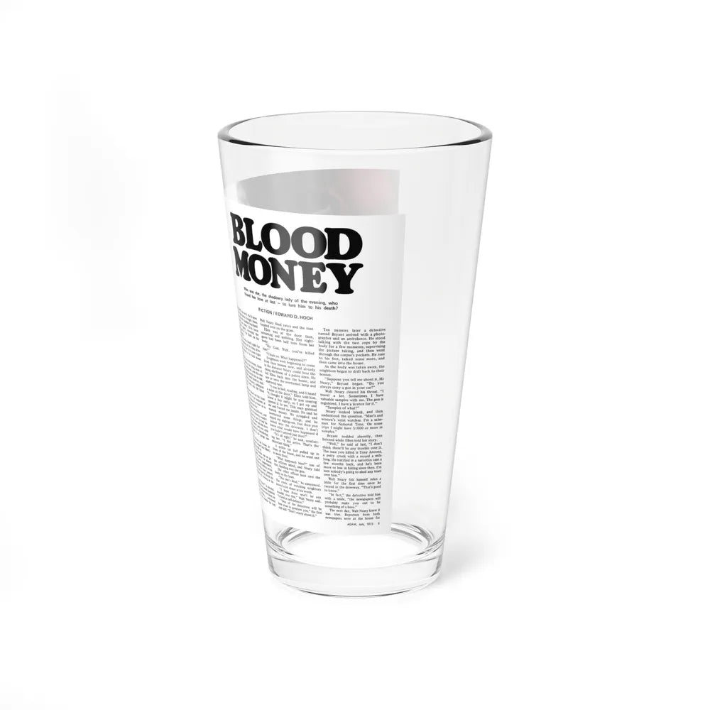 Blood Money, Adam magazine, July 1973 (Magazine Illustration) Pint Glass 16oz-Go Mug Yourself