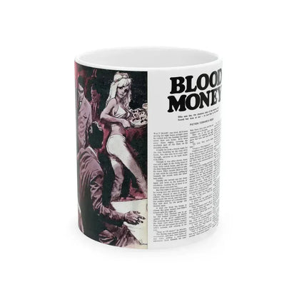 Blood Money, Adam magazine, July 1973 - White Coffee Mug 11oz - Go Mug Yourself