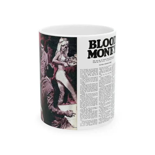 Blood Money, Adam magazine, July 1973 - White Coffee Mug 11oz - Go Mug Yourself