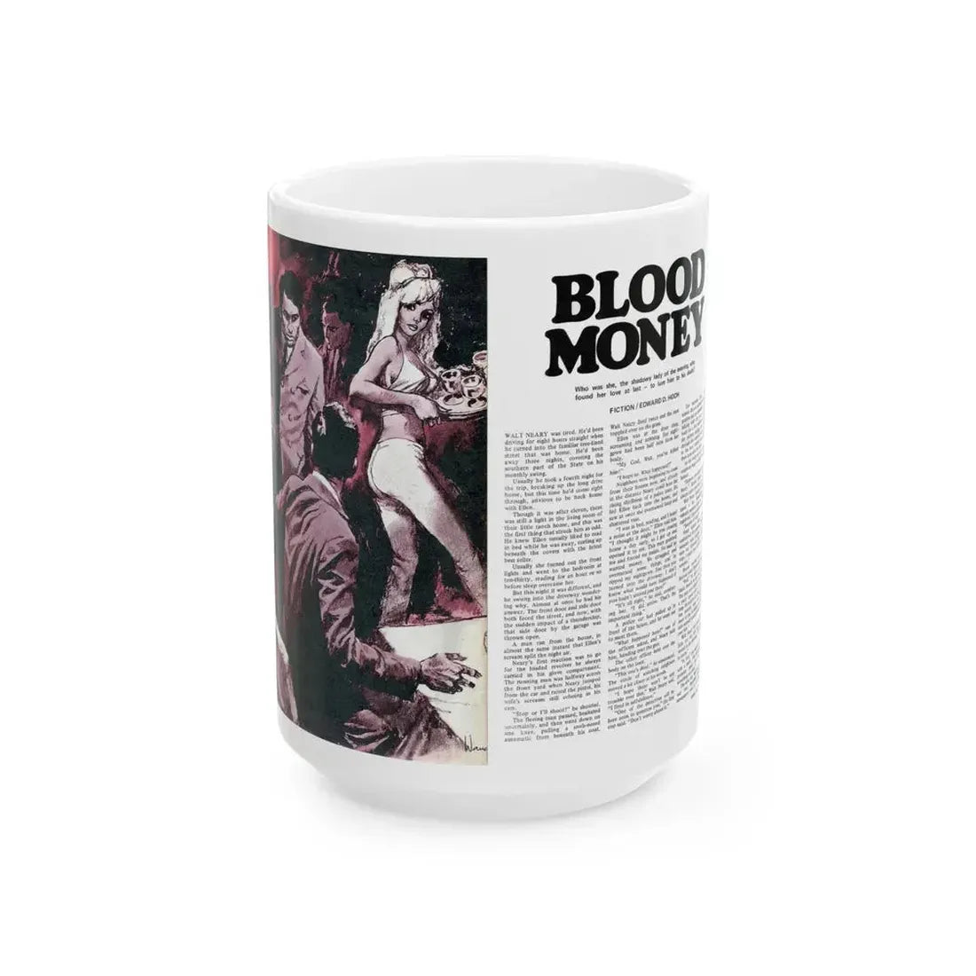 Blood Money, Adam magazine, July 1973 - White Coffee Mug 15oz - Go Mug Yourself