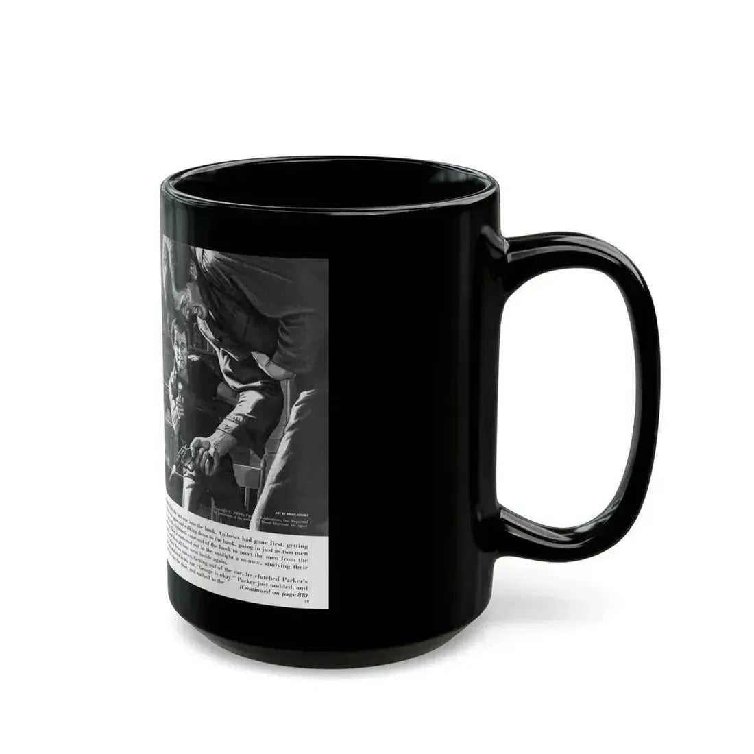 Blood-Money Heist, For Men Only, July 1969 - Black Coffee Mug - Go Mug Yourself