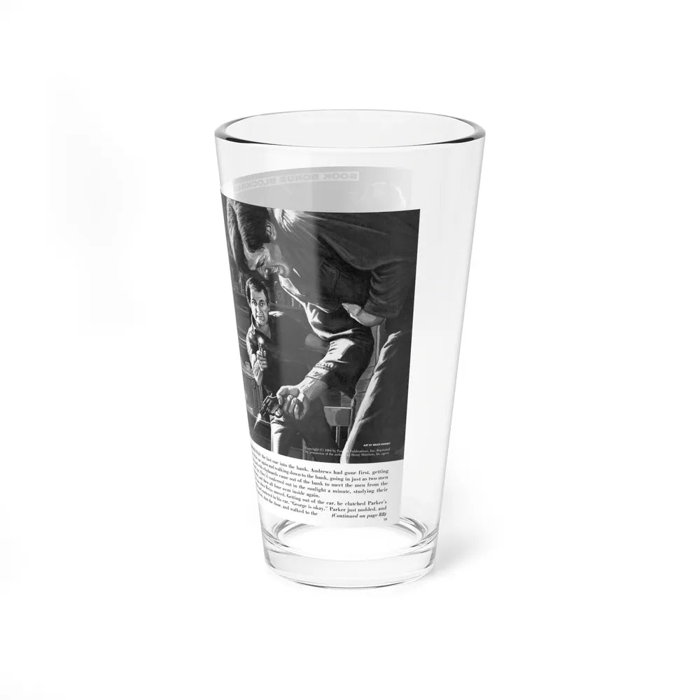 Blood-Money Heist, For Men Only, July 1969 (Magazine Illustration) Pint Glass 16oz-Go Mug Yourself