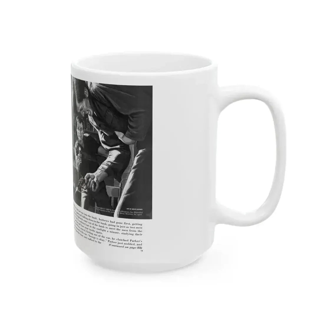 Blood-Money Heist, For Men Only, July 1969 - White Coffee Mug - Go Mug Yourself
