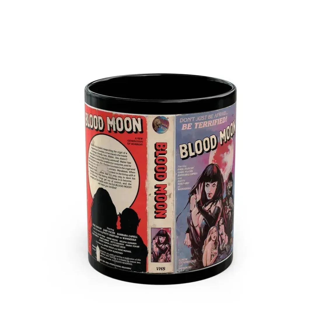 BLOOD MOON (VHS COVER) - Black Coffee Mug 11oz - Go Mug Yourself