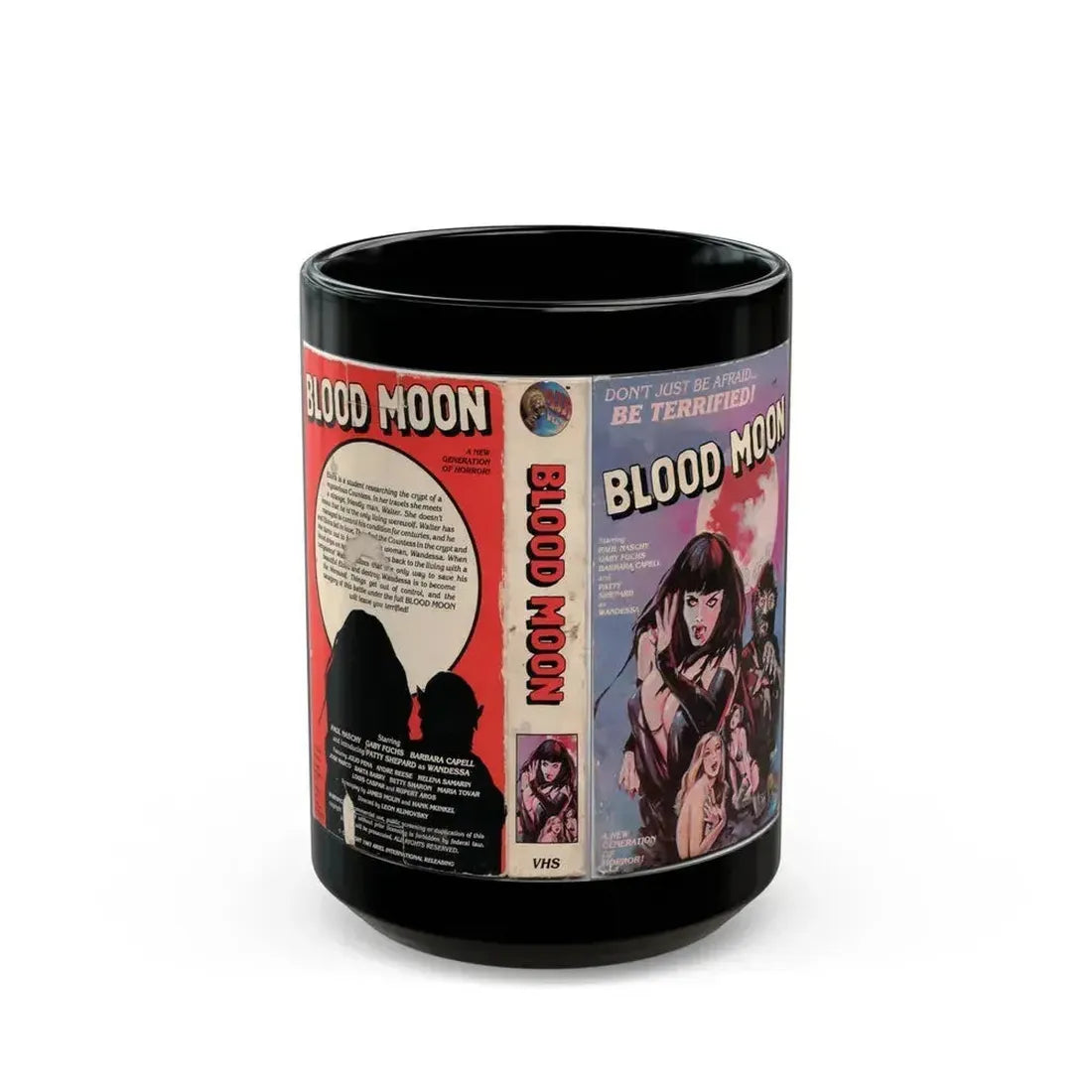 BLOOD MOON (VHS COVER) - Black Coffee Mug 15oz - Go Mug Yourself