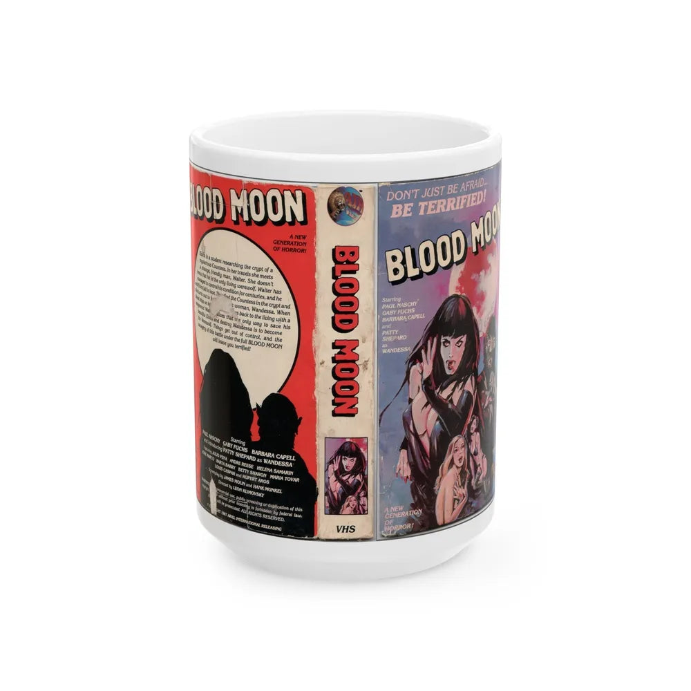 BLOOD MOON (VHS COVER) - White Coffee Mug-15oz-Go Mug Yourself