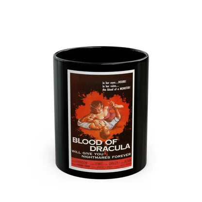 BLOOD OF DRACULA 1957 Movie Poster - Black Coffee Mug 11oz - Go Mug Yourself