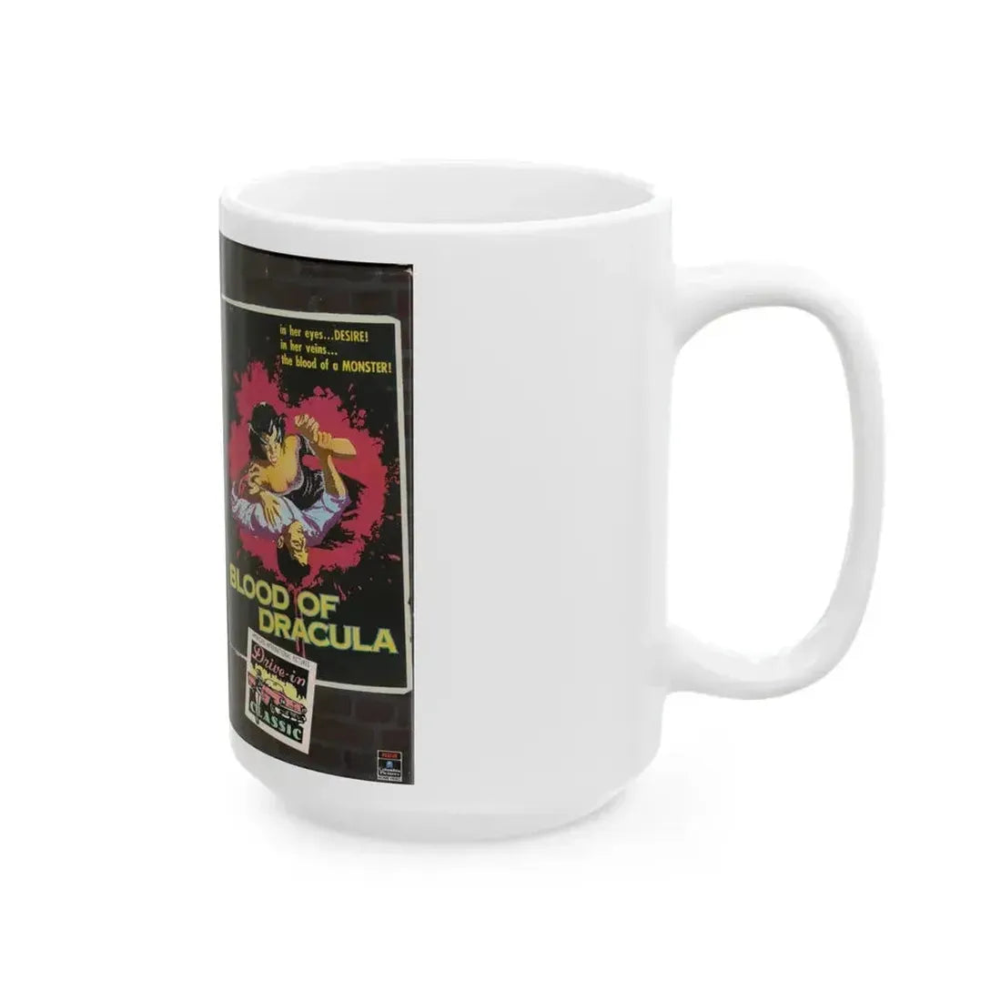 BLOOD OF DRACULA (VHS COVER) - White Coffee Mug - Go Mug Yourself