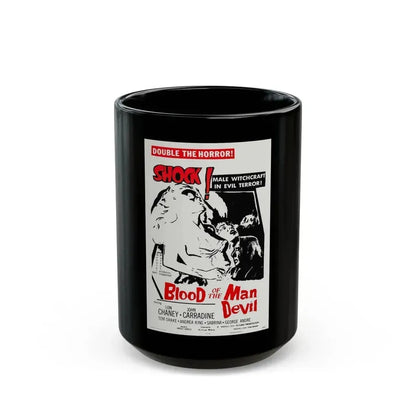 BLOOD OF THE MAN DEVIL (HOUSE OF THE BLACK DEATH) 1965 Movie Poster - Black Coffee Mug 15oz - Go Mug Yourself