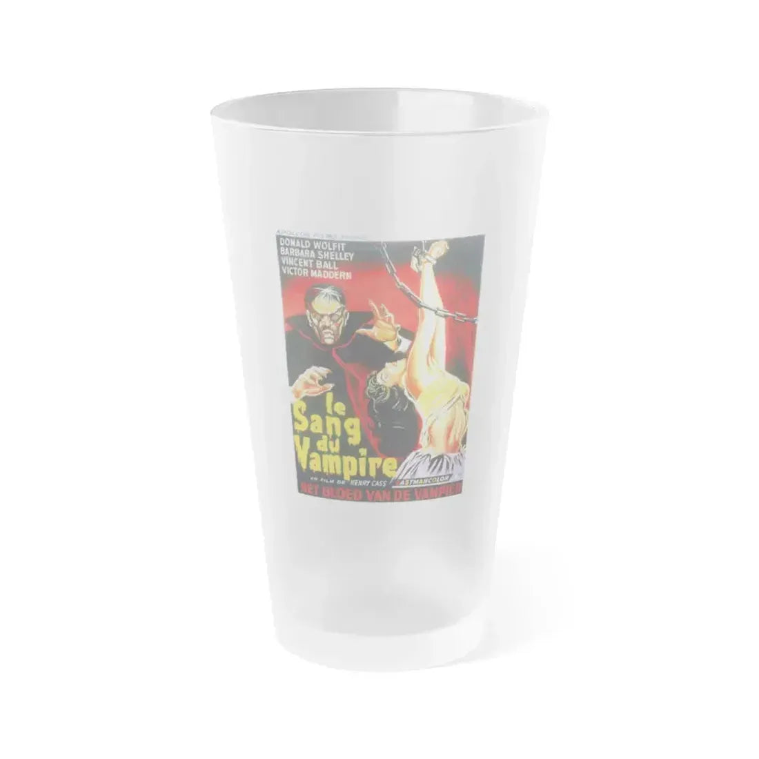 BLOOD OF THE VAMPIRE (BELGIAN) 1958 Movie Poster - Frosted Pint Glass 16oz 16oz Frosted - Go Mug Yourself