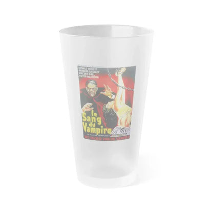 BLOOD OF THE VAMPIRE (BELGIAN) 1958 Movie Poster - Frosted Pint Glass 16oz 16oz Frosted - Go Mug Yourself