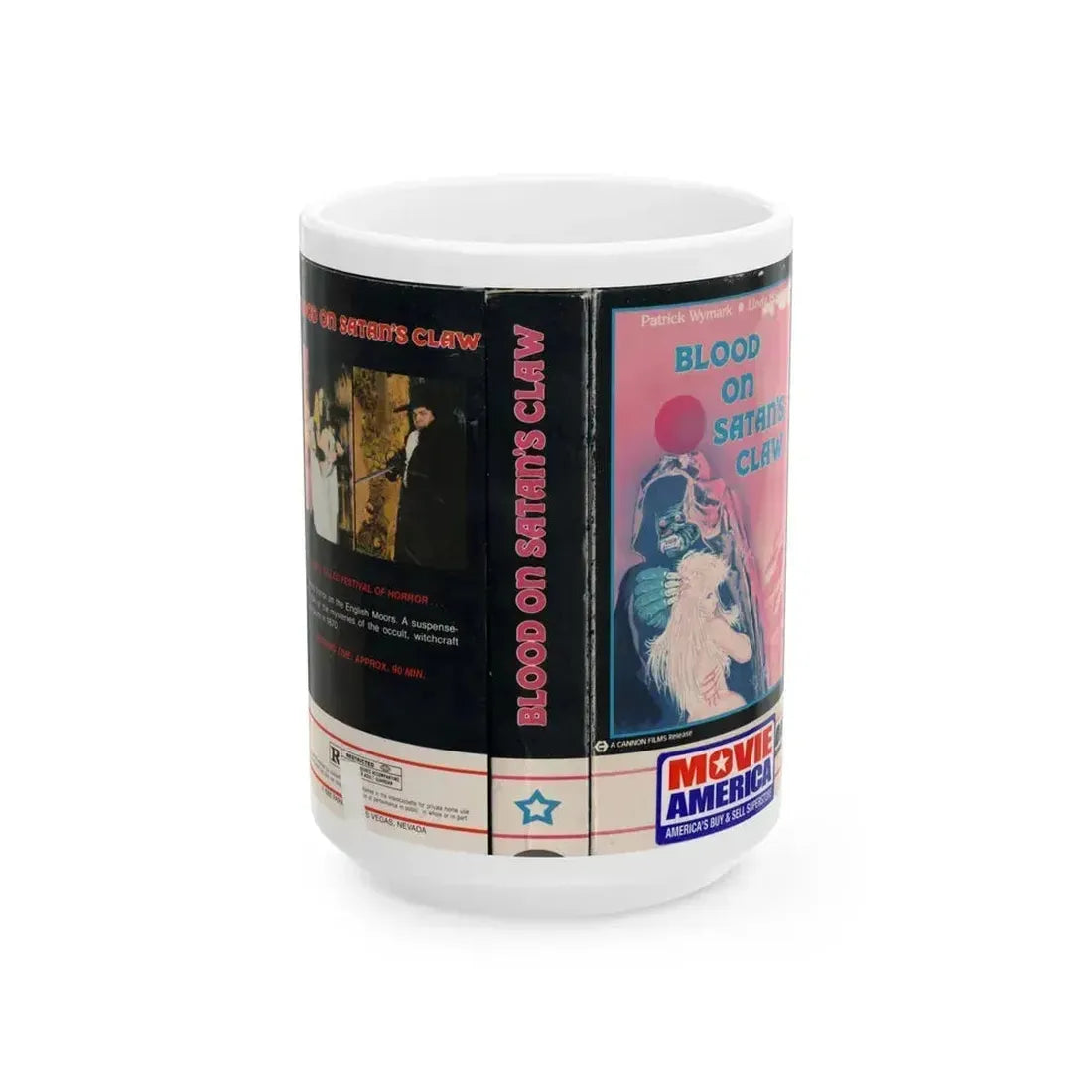 BLOOD ON SATANS CLAW (VHS COVER) - White Coffee Mug 15oz - Go Mug Yourself
