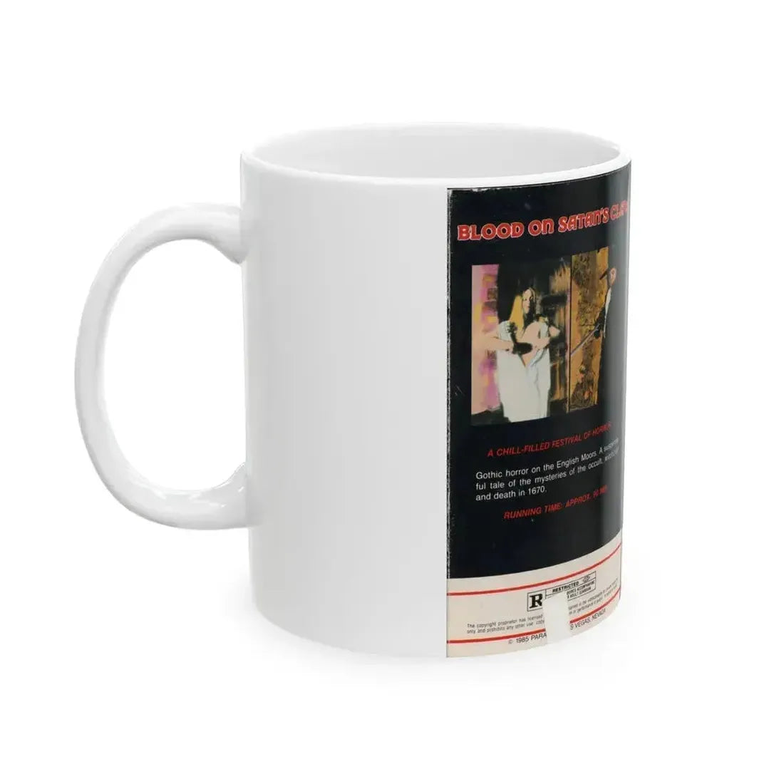 BLOOD ON SATANS CLAW (VHS COVER) - White Coffee Mug - Go Mug Yourself